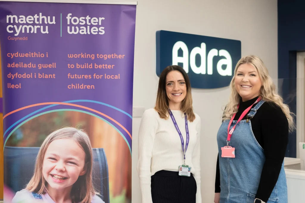 Photo of Meinir from Foster Wales and Sarah from Adra.